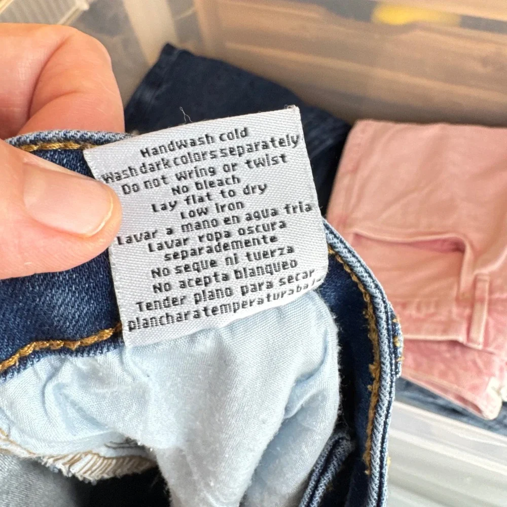 Judy‎ Blue Straight Leg Jeans Blue 7/28 High Rise Seam Detail Stretch Denim